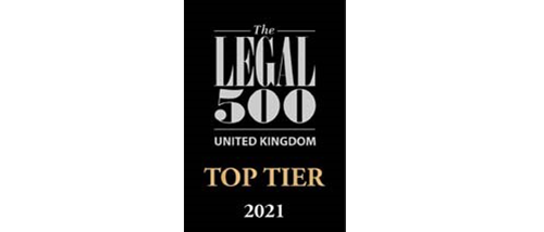 The Legal 500 UK 2021 - Top tier