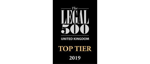 The Legal 500 UK 2019 - Top tier